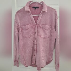 Jane & Delancey Casual Pink Button-Down Shirt